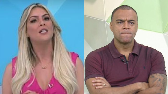 Renata Fan e Denílson no Jogo Aberto da Band (Foto: Reprodução)