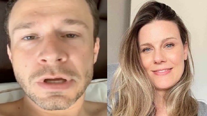 Daiana Garbin e o apresentador da Globo, Tiago Leifert (Foto: Reprodução)