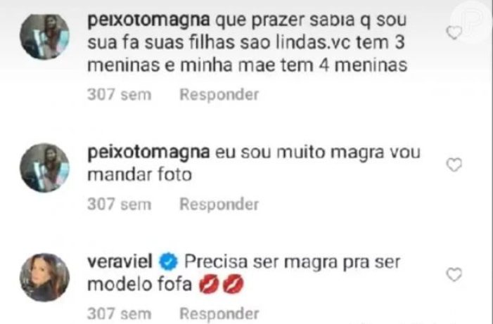 Comentário de Vera Viel (Foto: Reprodução)