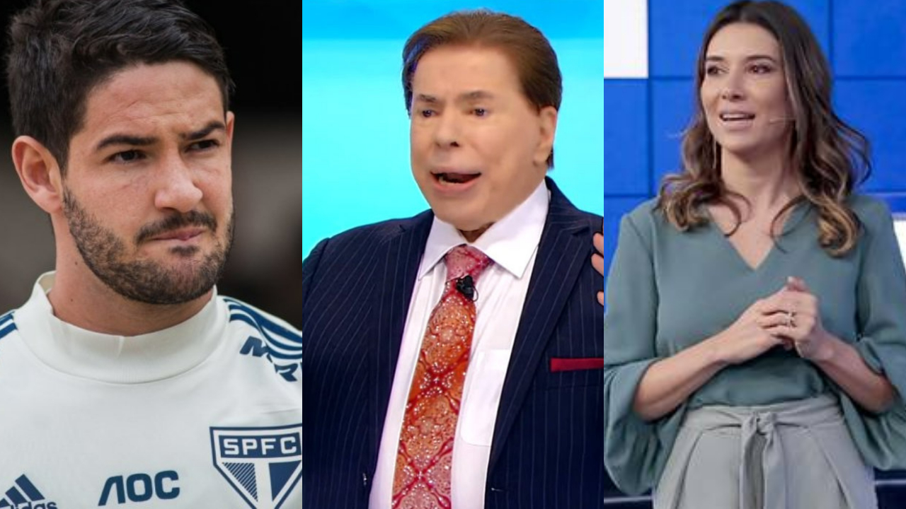 Alexandre Pato, Silvio Santos e Rebeca Abravanel (Foto: Reprodução)