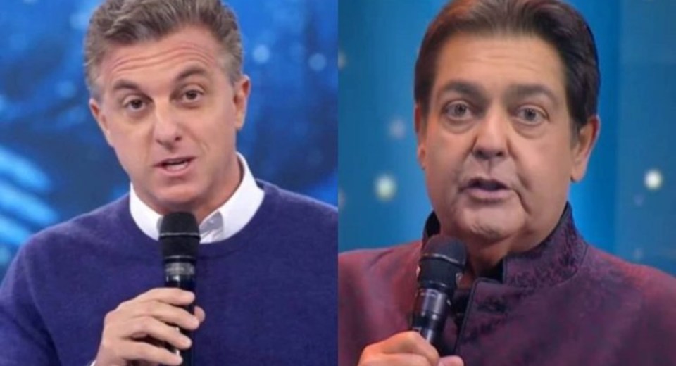 O apresentador da Globo, Luciano Huck e Faustão (Foto: Reprodução)