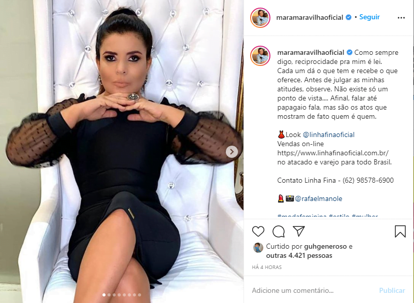 Mara Maravilha chamou a atenção dos fãs com look jovial (Foto: Reprodução/Instagram)