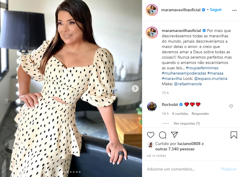 Mara Maravilha chamou a atenção dos fãs com look jovial (Foto: Reprodução/Instagram)