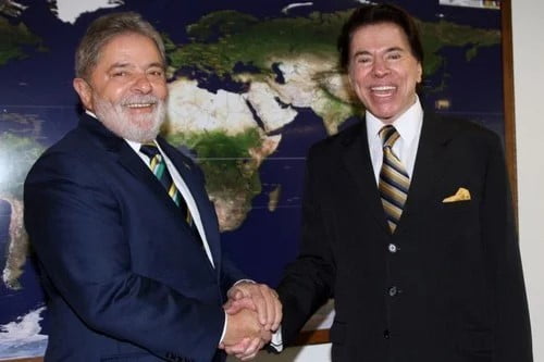Caso fosse eleito, Sílvio Santos teria como aliado no governo, o também candidato a presidente, Lula. (Foto: Reprodução)