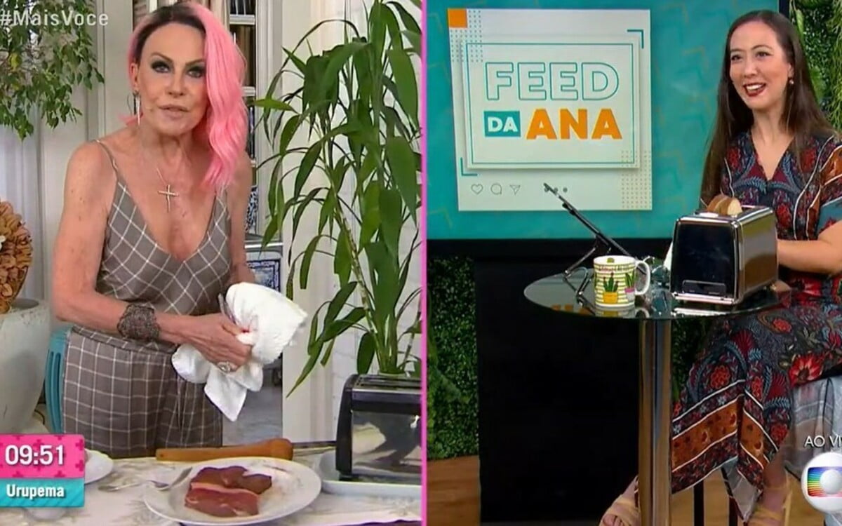 Ana Maria Braga queima torradeira ao vivo no Mais Você (Foto: Reprodução)
