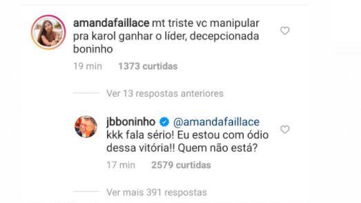 Boninho responde a internauta sobre possível manipulação no BBB21 (Foto: Reprodução)