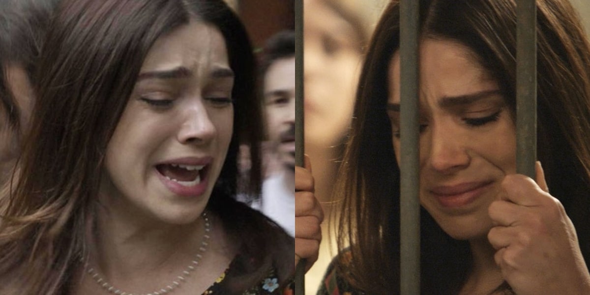 Shirlei (Sabrina Petraglia) é presa injustamente em Haja Coração (Foto: Reprodução/TV Globo)