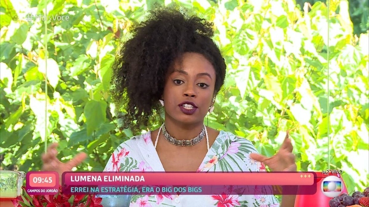 Lumena, eliminada do BBB21, conversa com Ana Maria Braga no Mais Você (Foto: Reprodução)