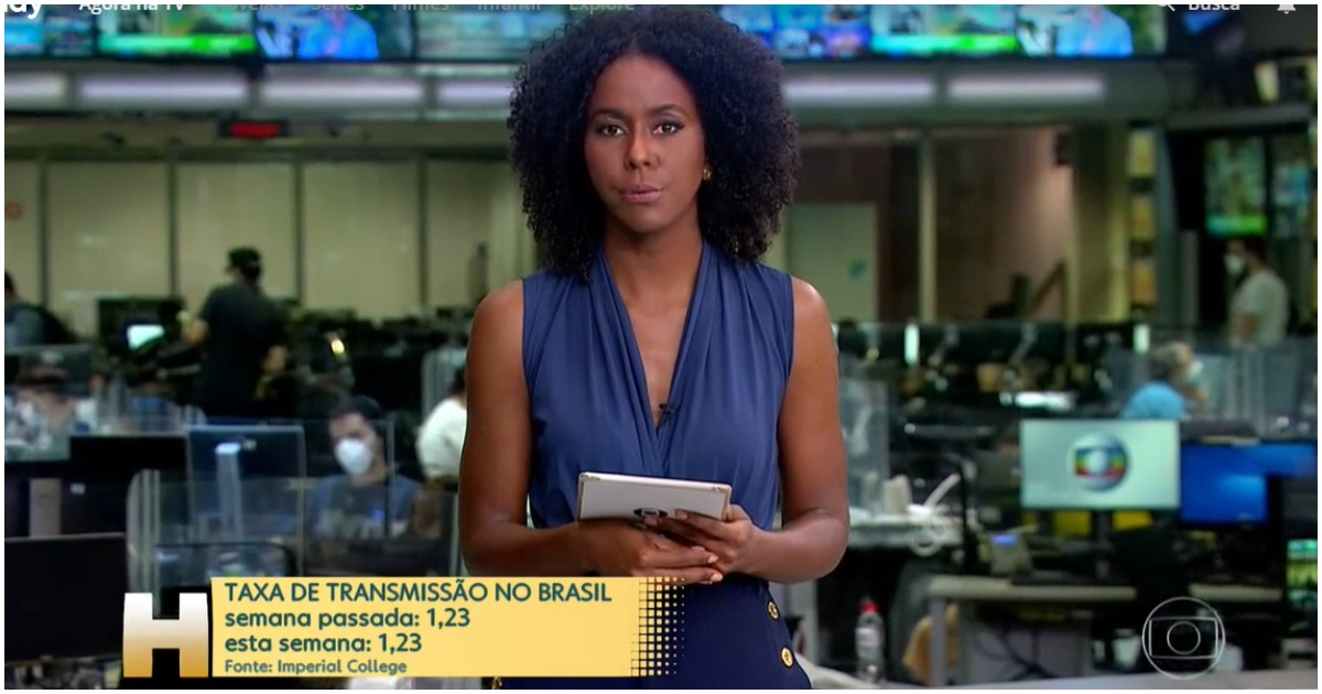 Maju Coutinho invadiu a programação da Globo e alertou sobre o aumento de mortes (Foto: Reprodução)