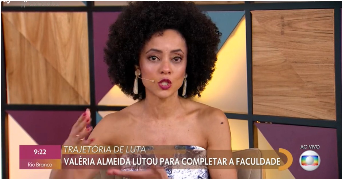Valéria Almeida, repórter da Globo, contou sua história de superação para terminar a faculdade de jornalismo (Foto: Reprodução)