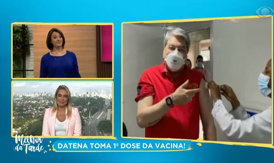 Cátia Fonseca mostra Datena com enfermeira (Foto: Reprodução)