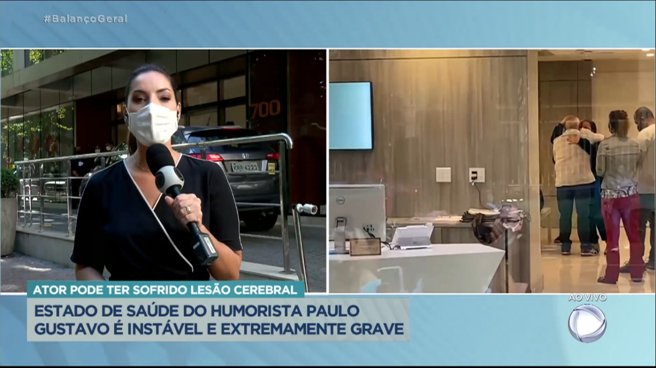 Record exibe família de Paulo Gustavo em hospital (Foto: Reprodução / R7)