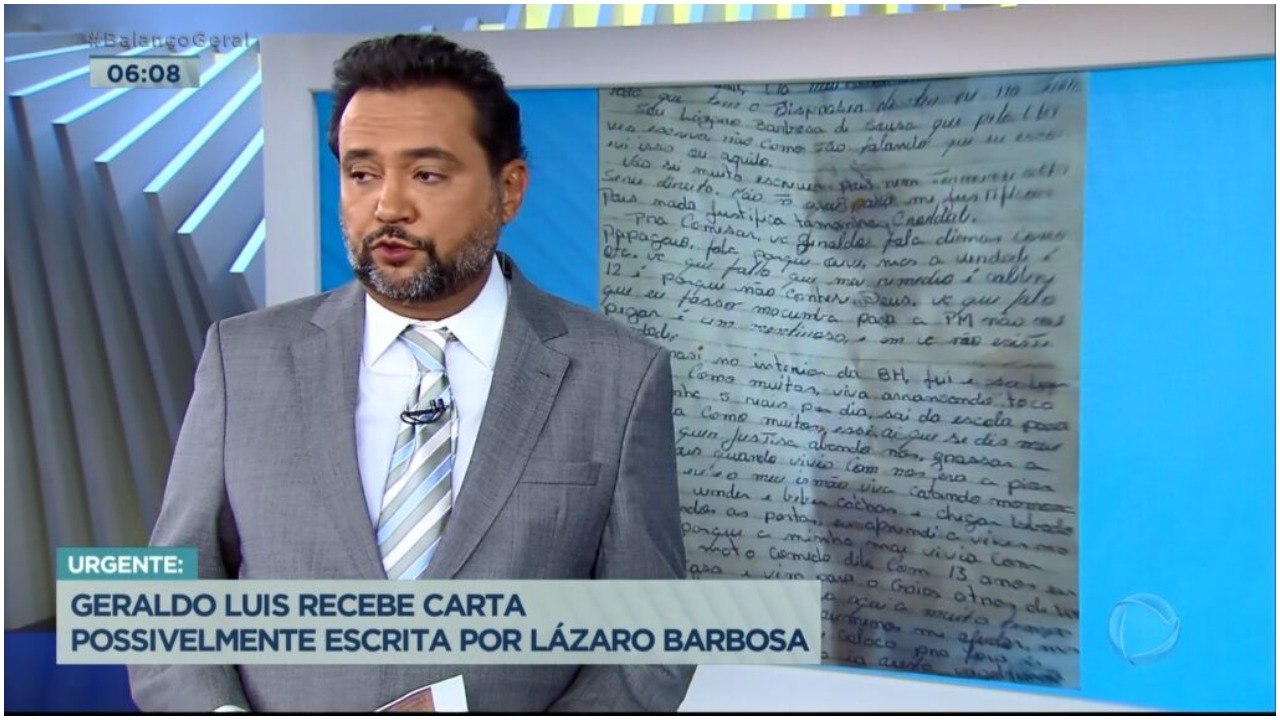 Carta escrita por serial killer teria sido feita para apresentador Geraldo Luís (Foto: Reprodução)