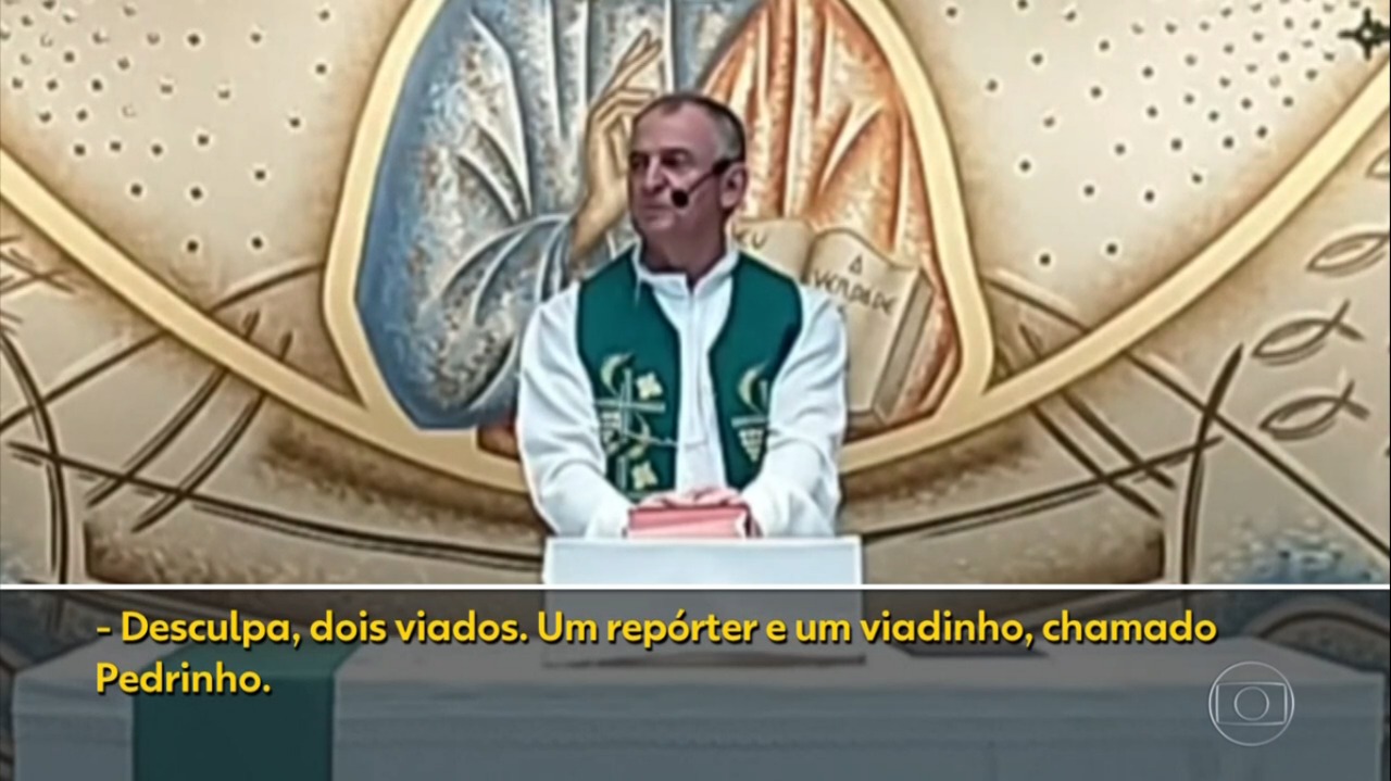 Padre Paulo Antônio Müller teve vídeo reproduzido no Jornal Nacional (Foto: Reprodução)