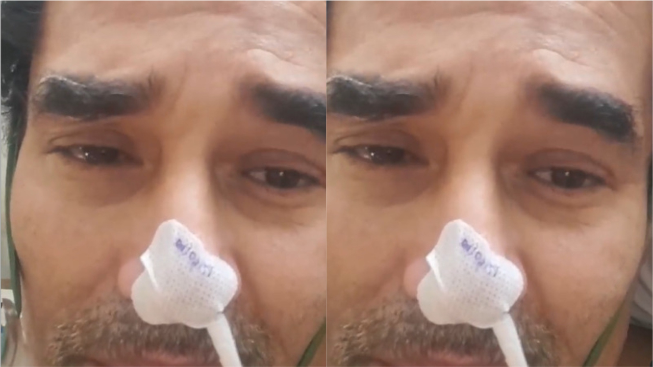 Luciano Szafir, pai de Sasha, grava vídeo de dentro do hospital (Foto: Reprodução)