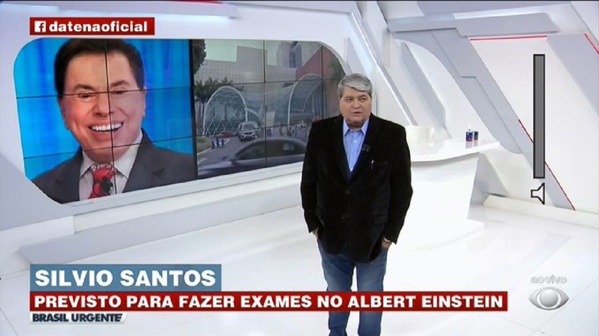 Repórter do Datena afirma que viu carro de Silvio Santos entrar no hospital Albert Einstein (Foto: Reprodução)