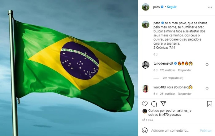 Alexandre Pato publica foto que gera polêmica em rede social (Foto: Reprodução)