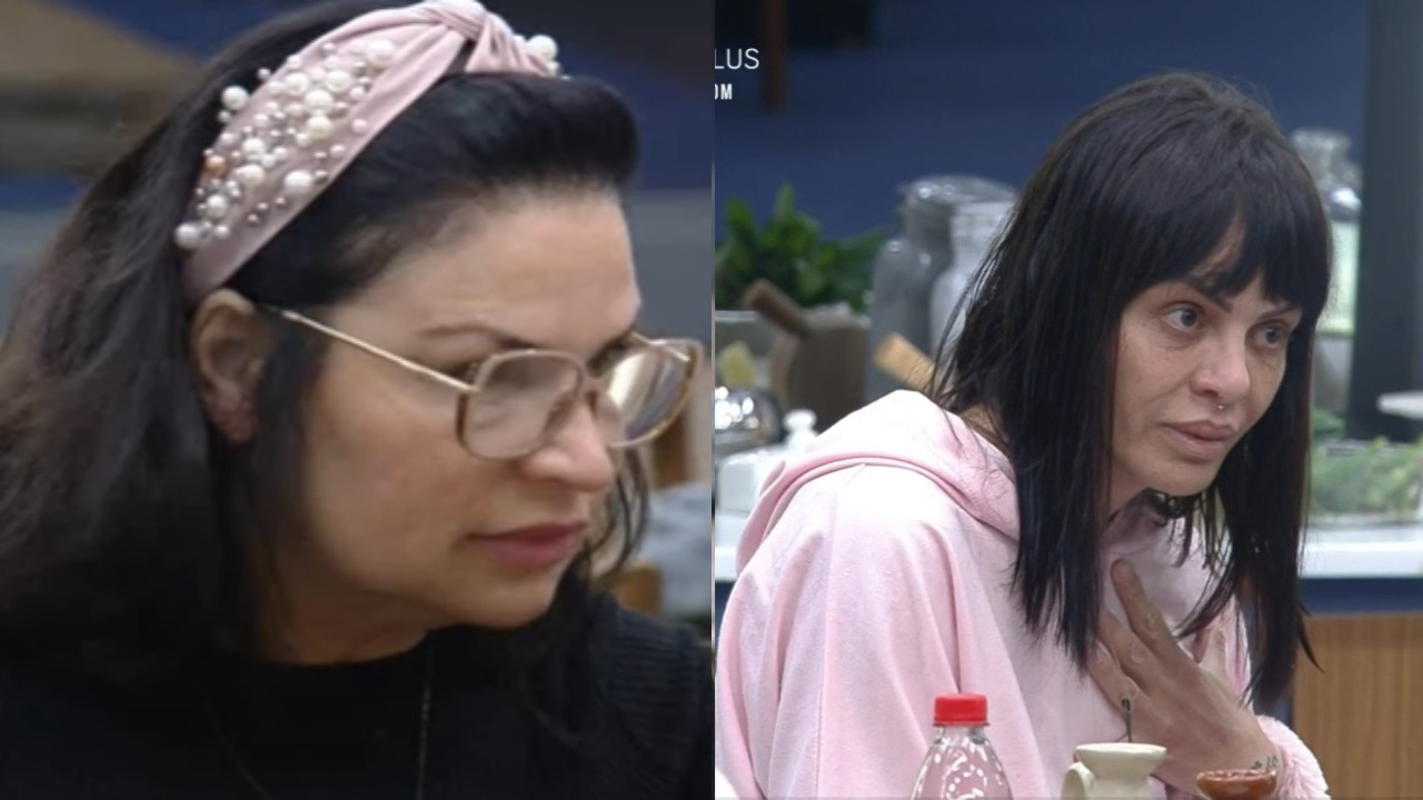 Valentina e Solange Gomes conversam após eliminação da ex-modelo em prova (Foto: Reprodução)