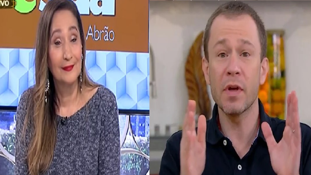A apresentadora Sonia Abrão e o contratado da Globo, Tiago Leifert (Foto: Reprodução)