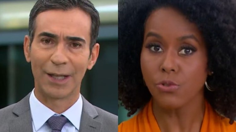 Maju Coutinho e César Tralli da Globo (Foto: Reprodução)