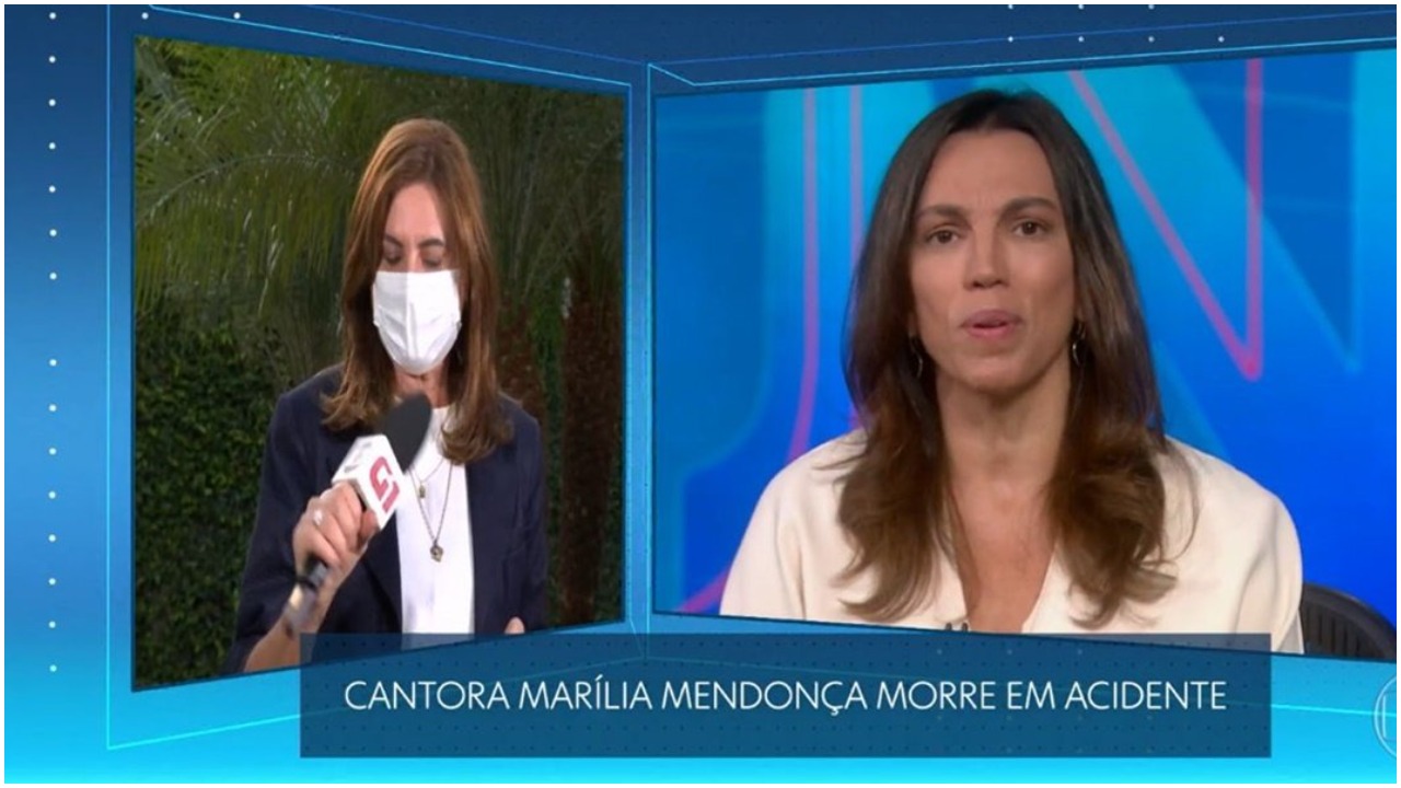 Jornalista se emociona ao informar morte de Marília Mendonça (Foto: Reprodução)