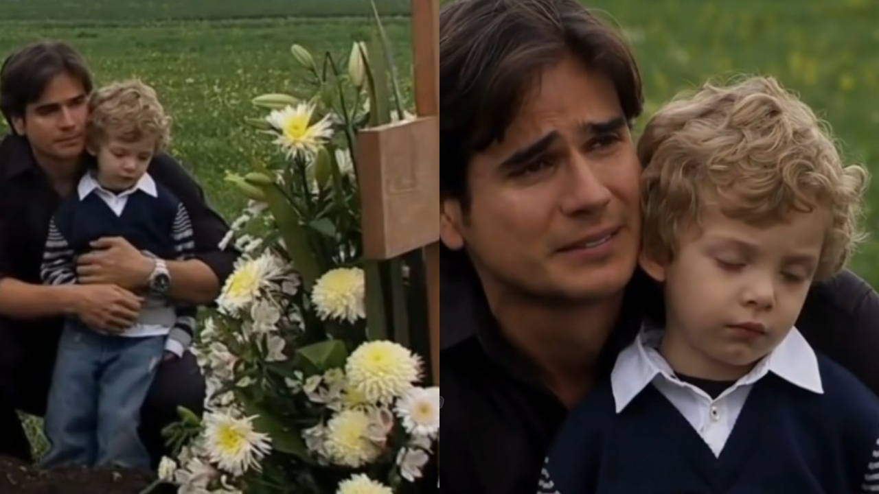 Otávio (Daniel Arenas) fica com a guarda do filho de Miguel Narváez (René Strickler) em Coração Indomável (Foto: Reprodução)