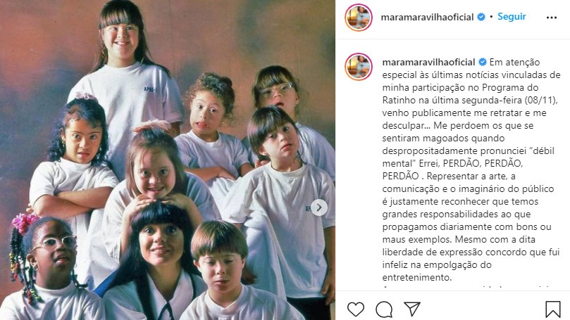 Apresentadora Mara Maravilha pede desculpas à Xuxa (Foto: Reprodução)