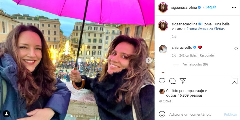 Ana Carolina posou com a namorada, Chiara Civello (Foto: Reprodução/ Instagram)