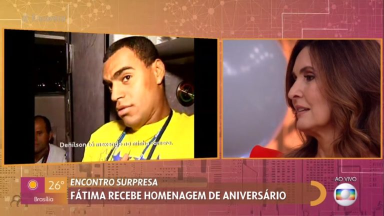 A apresentadora da Globo, Fátima Bernardes e Denílson (Foto: Reprodução)