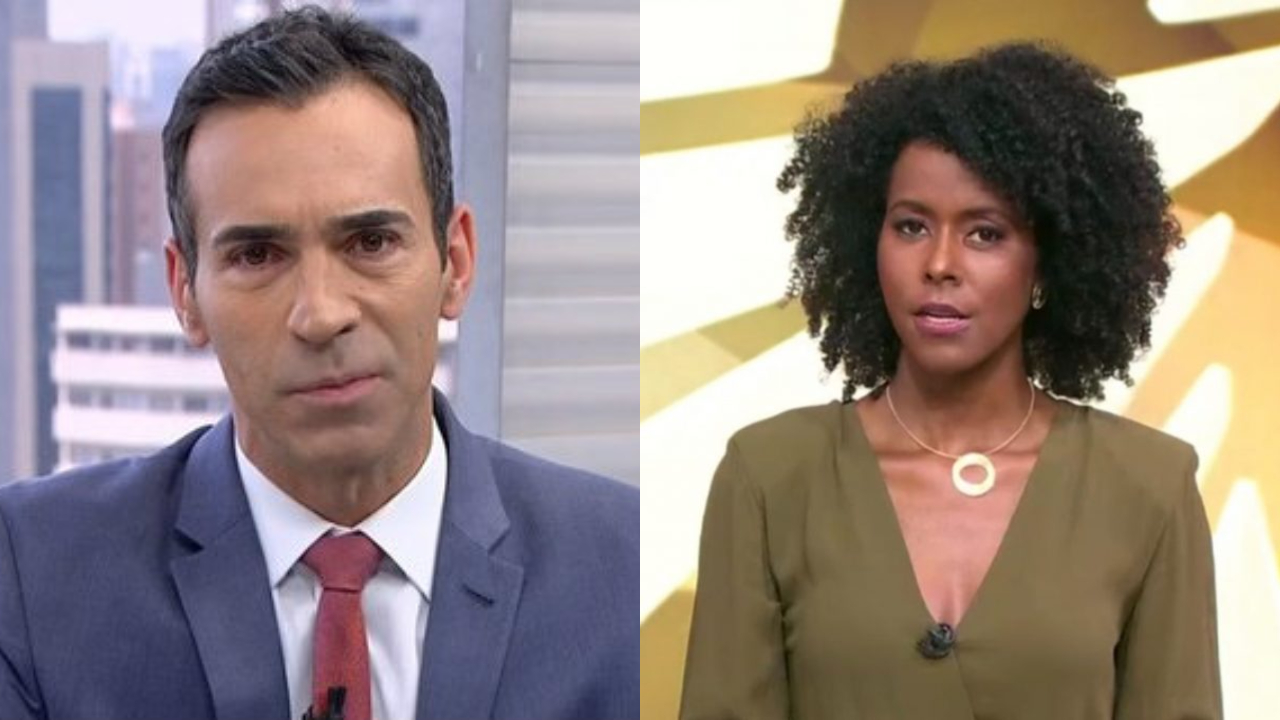 Os jornalistas da Globo, César Tralli e Maju Coutinho (Foto: Reprodução)