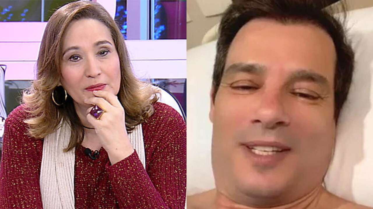 A apresentadora Sonia Abrão e Celso Portiolli (Foto: Reprodução)