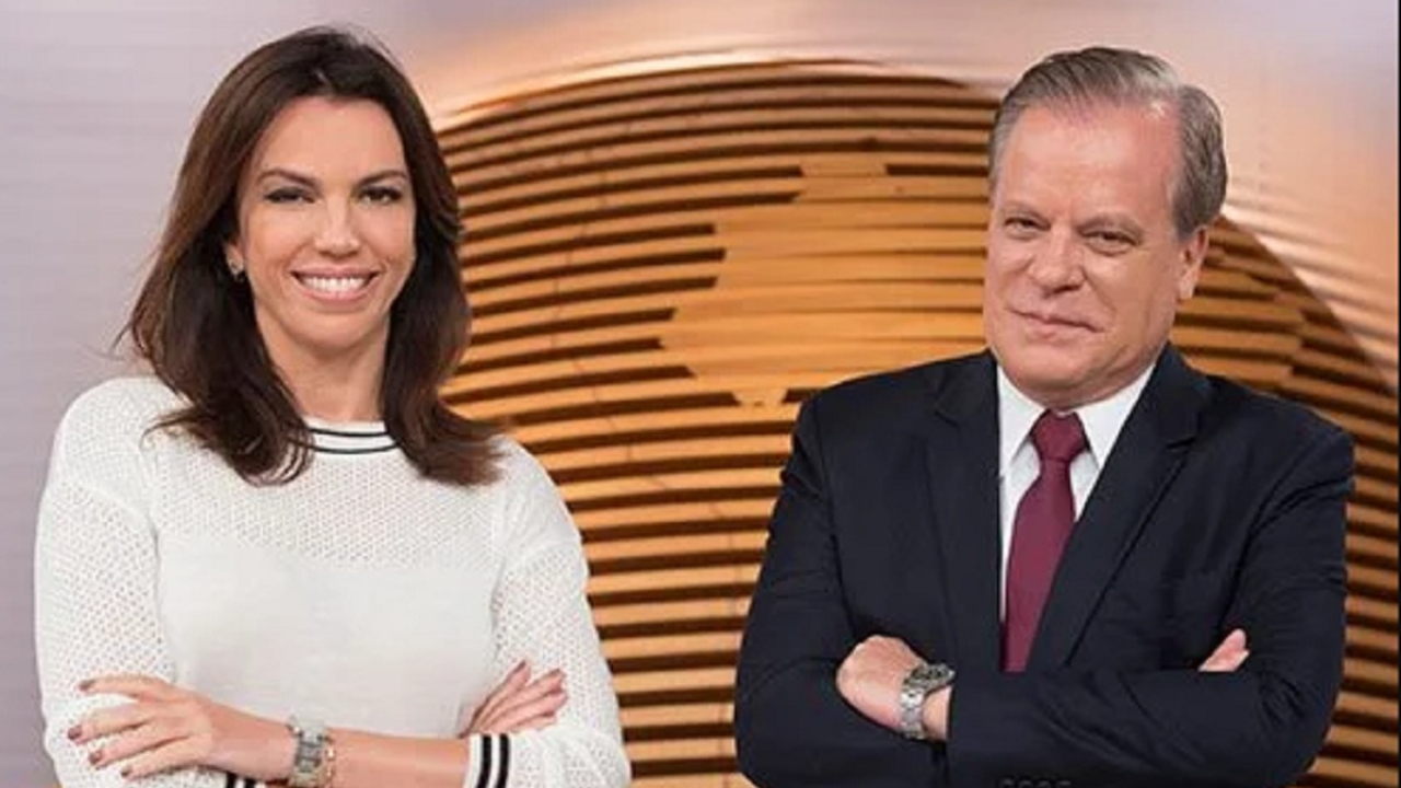 Os apresentadores da Globo, Ana Paula Araújo e Chico Pinheiro (Foto: Reprodução)