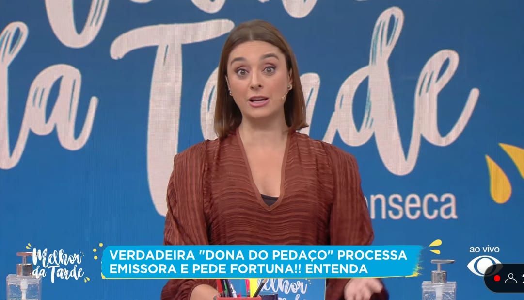 Catia Fonseca durante o Melhor da Tarde (Foto: Reprodução)