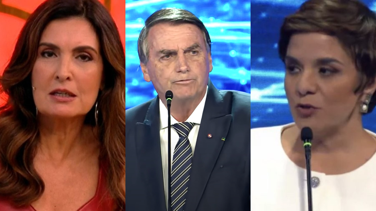 Bolsonaro ataca Vera Magalhães e é criticado por Fátima Bernardes. (Foto: Reprodução)