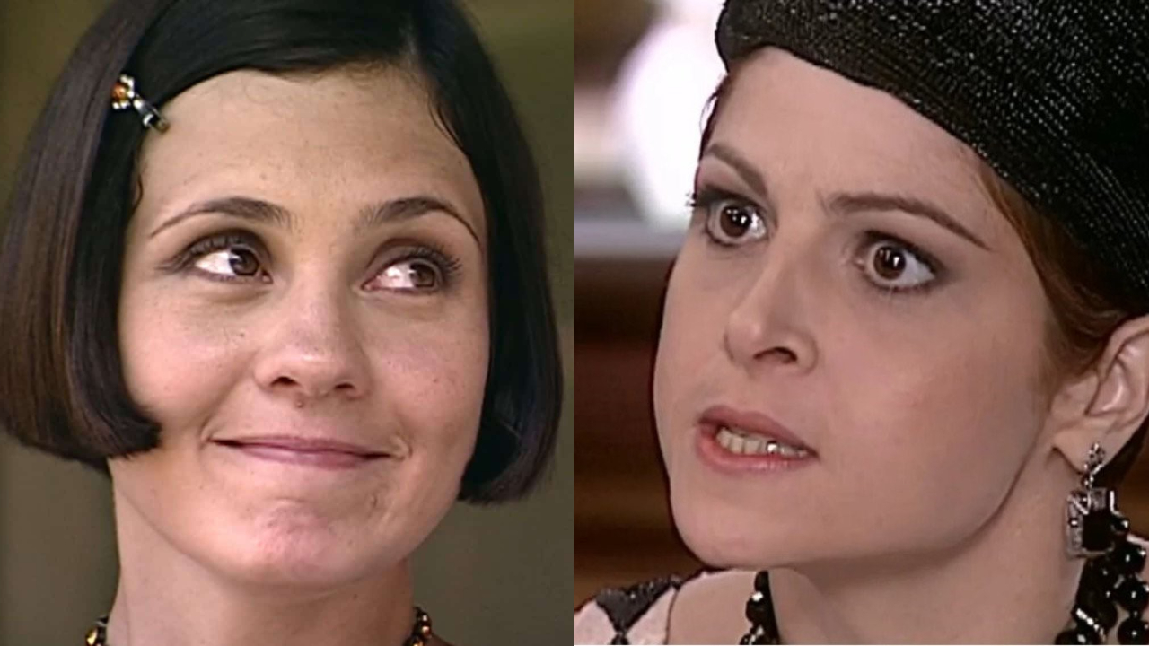 Em O Cravo e a Rosa, Catarina humilha Marcela, que sai da mansão de Batista humilhada. (Foto: Reprodução/TV Globo)