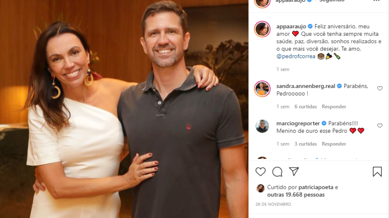 Ana Paula Araújo e seu namorado em um clique comaprtlhado através do Instagram. (Foto: Reprodução/Instagram)