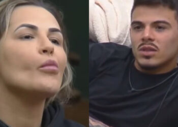 Em A Fazenda, Deolane Bezerra detona Thomaz Costa, que fica calado. (Foto: Reprodução/Record)