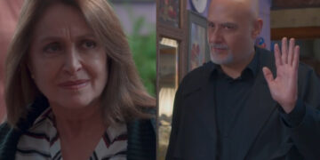 Bárbara (Daniela Romo) e Lino (Marco Treviño) na novela Vencer o Desamor, trama mexicana exibida pelo SBT (Foto: Reprodução)