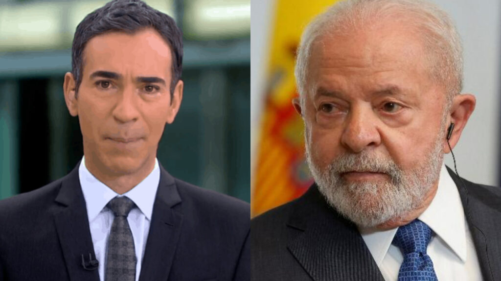 César Tralli e Lula (Foto: Reprodução)