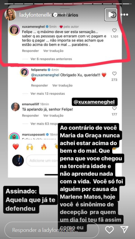 Antonia Fontenelle respondeu comentário feito por Xuxa (Foto: Reprodução Instagram)