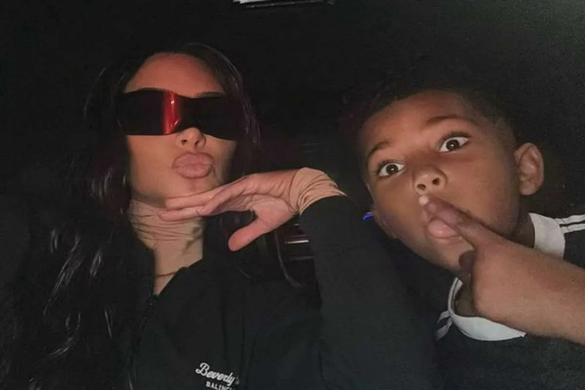 Kim Kardashian e seu filho (Foto: Reprodução)